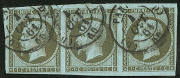 No 11, Bande De Trois Obl Cad D'Oct 61, Jolie Pièce. - TB - 1853-1860 Napoleon III