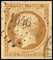 No 9, Obl Pc 1646 Sur Petit Fragment, Pli D'angle Sinon TB - 1852 Luigi-Napoleone