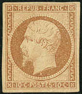 No 9, Bistre-jaune Nuance Foncée, Très Jolie Pièce. - TB. - RRR - 1852 Louis-Napoléon