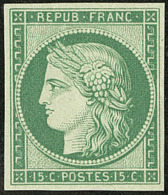 Réimpression. No 2f, Vert Vif Clair, Superbe - 1849-1850 Cérès