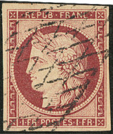 No 6c, Carmin Clair, Obl Grille Sans Fin, Jolie Pièce. - TB - 1849-1850 Ceres