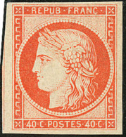 No 5b, Orange Vif Gomme Blanche, Un Voisin, Superbe. - RR - 1849-1850 Cérès