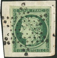 No 2d, Filet Touché En Bas, Obl étoile Sur Support, Très Belle Nuance, TB D'aspect - 1849-1850 Cérès