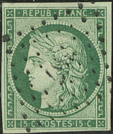 No 2c, Vert Foncé, Obl Pc 367 De Bercy, Jolie Pièce. - TB. - R - 1849-1850 Cérès