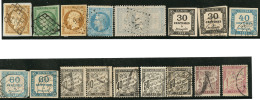 Nos 1, 2, 9, 29II, 33, Taxe 6(2), 7, 9(2), 15 Paire, 19/21, 27, 39, Tous états - 1849-1850 Cérès