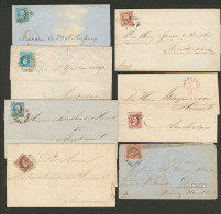 Lot. 1854-1862, 7 Enveloppe Affts N°1 (3) Et 2 (4), Obl Et Destinations Diverses, Tous états - Andere & Zonder Classificatie