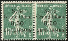 Non émis, 0,50 Au Lieu De 50c. Surcharge "CNETIEMES". No 90b, Paire Dont Un Ex Avec Erreur. - TB. - R - Other & Unclassified