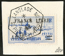 France-Libre. No 277, Obl Cad Hexagonal "Langlade" 2.4.43 Sur Petit Fragment. - TB - Other & Unclassified