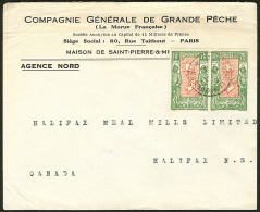 No 149 Paire, Obl Cad 13.11.41 Sur Enveloppe "Cie Gale De Grande Pêche", Pour Halifax. - TB - Altri & Non Classificati