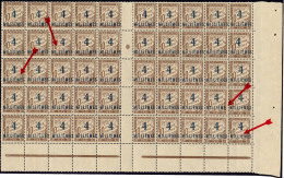 Taxe. No 6, Panneau De 50 Ex Mill. 0 Avec Variétés 6bB, 6bC, 6cD Et 6cE, Encadré Sur Trois Cô - Other & Unclassified