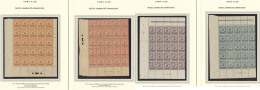 Nos 51, 51a, 54, 56, Tous En Blocs De 25 Ex Cdf, Dont Mill. 0 Pour Le 51 Et 56a (gros "0" Case 105). - TB - Other & Unclassified