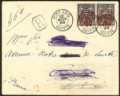 No 19B, Paire Obl Cad 25 Nov 99 Sur Enveloppe Recommandée (nom Et Adresse Caviardé) Pour La France. - TB - Other & Unclassified
