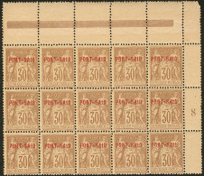 Emission Provisoire Locale Vendue Du 17 Au 24 Novembre 1899 (cote Yv. Spé 2013). No 11A (brun), Bloc De 15 Ex Cdf - Andere & Zonder Classificatie