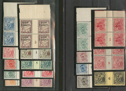 Millésimes. Lot. 1904-1927, Valeurs Diverses Entre Les N°49 Et 106, + Taxe 5, Tous En Bloc De Quatre Bdf Inte - Other & Unclassified