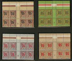 Chiffres Espacés. Nos 66A, 67A, 68A, 70A, Tous Tenant à Normaux Dans Un Bloc De Huit Interpanneaux Mill. 3 - Other & Unclassified