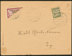 Coupé. Moitié Diagonale De No 36 Obl Saïda 25.4.25 Sur Enveloppe Pour Tyr Taxée à L'arr - Other & Unclassified