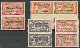 Poste Aérienne. Valeur éloigné De Piastres. Nos 1, 2 Et 4 Type II, 3 Type I, En Paire Verticale Ou - Andere & Zonder Classificatie