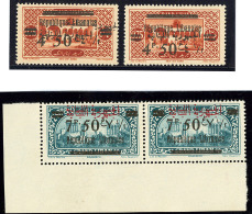 Double Surcharge Arabe. Nos 105a (2), 107 Paire Cdf. - TB (cote Maury) - Other & Unclassified