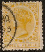 NZ 1882 3d Yellow P12x11.5 SSF SG 189 U #ZS718 - Used Stamps