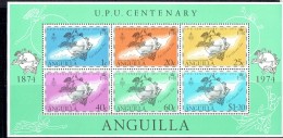 1974  UPU Centenary  Souvenir Sheet Of 6 Different  ** - Anguilla (1968-...)