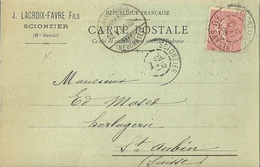 Scionzier Lacroix Favre Fils Carte Correspondance Pour La Suisse - Scionzier