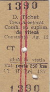 Tickets Billets 1994 RAILWAY, FAST TRAIN CONSTANTA - CLUJ, - CLASS 2, ROMANIA. - Europe