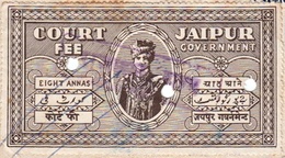 INDIA JAIPUR PRINCELY STATE 8-ANNAS COURT FEE STAMP 1938-48 GOOD/USED - Jaipur