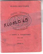 Livret Livre Notice - BLOCS MOTEURS AMC 4 TEMPS A CULBUTEURS 175 CC SERIE C - - Supplies And Equipment