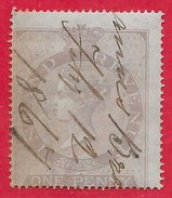 Grande-Bretagne Fiscal-postal N°1 1p Violet (filigrane Ancre) 1862 O - Fiscale Zegels