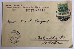 DEUTSCHE REICHSPOST POSTKARTE Privée De STETTEN Pour NATZWILLER En 1898 - Cartes Postales