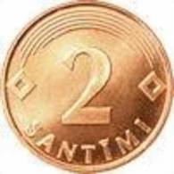 (!) LATVIA  - 2009 LATVIAN 2 SANTIMI - COIN 2009 Y - UNC - Lettonie