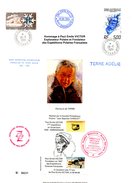 TAAF. Hommage à Paul-Emile Victor Pour Ses 77 Ans. Cachets Du 28 Juin 1984. - Polarforscher & Promis