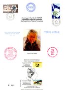 TAAF. Hommage à Paul-Emile Victor Pour Ses 77 Ans. Cachets Du 28 Juin 1984. - Polar Explorers & Famous People