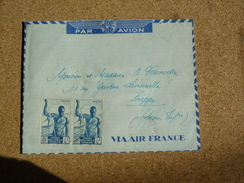 Enveloppe Affranchie A.E.F Pour Dieppe Oblitération Libreville - Lettres & Documents