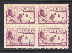 Brazil 1949 Mint No Hinge, Block, Sc# 685 , Yt 475 - Unused Stamps