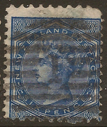 NZ 1874 6d Blue/blue FSF P10x12.5 SG 176 U* #ZS827 - Used Stamps