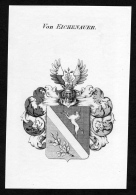 Von Eichenauer - Eichenauer Wappen Adel Coat Of Arms Kupferstich  Heraldry Heraldik - Prenten & Gravure