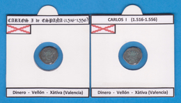 Carlos I Dinero Vellon XATIVA (VALENCIA) (Guerra De Germanias) Réplica  DL-11.370 - Counterfeits