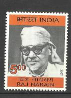 INDIA, 2007, Lokbandhu Raj Narain, (Freedom Fighter And Parliamentarian), MNH, (**) - Unused Stamps