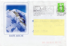 1999 - Lettre De Mégève Pour Caen - Tp Marianne Du Bicentenaire (n°2821a) Obl SECAP "MEGEVE BERCEAU DU FUSEAU" - 1989-1996 Marianne (Zweihunderjahrfeier)