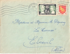 3870 CLERMONT FERRAND Lettre 12 F Reims Florence 3 F Blason Aunis Yv  1004 1061 Ob 28 12 1956 - Storia Postale