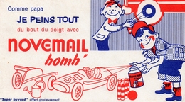 Buvard  -  NOVEMAIL Bomb Comme Papa Je Peins Tout Du Bout Du Doigt  (fond Rouge) - Paints