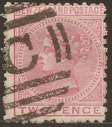 NZ 1874 2d Rose FSF P12x11.5 SG 181 U #ZS833 - Used Stamps