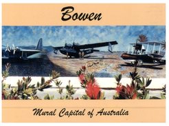 (488) Australia - QLD - Bowen (with Aircraft Mural) + Stamp A Back - Great Barrier Reef