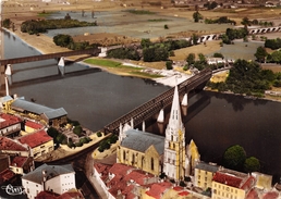 33-LANGON- L'EGLISE ET LES DEUX PONTS SUR LA GARONNE , VUE AERIENNE - Langon