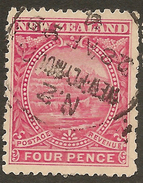 NZ 1898 4d Terraces P13.5x12.5 SG 252 U #ZS161 - Usados