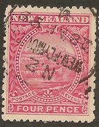 NZ 1898 4d Terraces P13.5x12.5 SG 252 U #ZS161 - Used Stamps