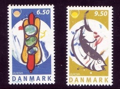 Danemark Danmark 2005 N° 1408 / 9 ** Europe, Emission Conjointe, Gastronomie, Hot-dog, Poisson, Saucisse, Lune Cornichon - Ongebruikt