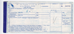 NAVE  " CANGURO ROSSO " /   Ticket _ Biglietto  ( Palermo - Napoli ) _ 1969 - Europa