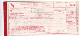 NAVE  " CANGURO ROSSO " /   Ticket _ Biglietto  (Castellammare Di Stabia - Palermo ) _ 1969 - Europa